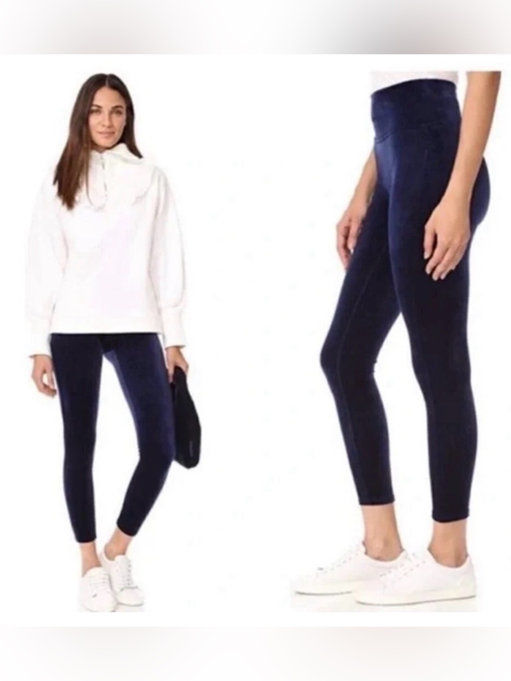 Spanx Blue Velvet Leggings Size Medium